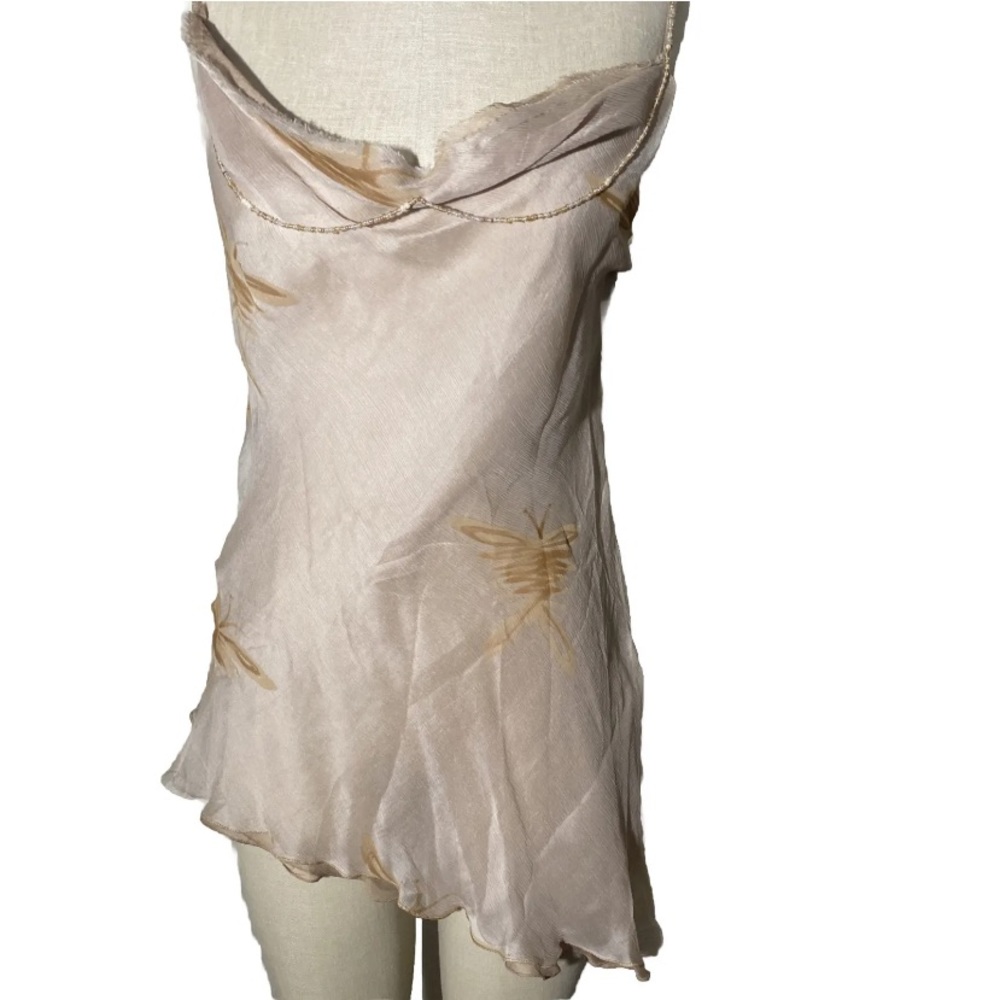 Arden B Cream and Gold Sheer Blouse